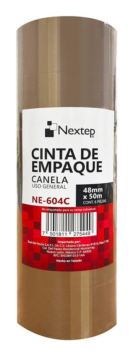 Nextep NE-604C cinta adhesiva 50 m Marrón 6 pieza(s)