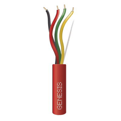 4312-1004 - Cable de Alambre para Detección de Incendio / 2 Pares / 16 AWG / 305 m (1000 ft) / Rojo / Riser FPLR CL3R / FT4 / Resistente a UV