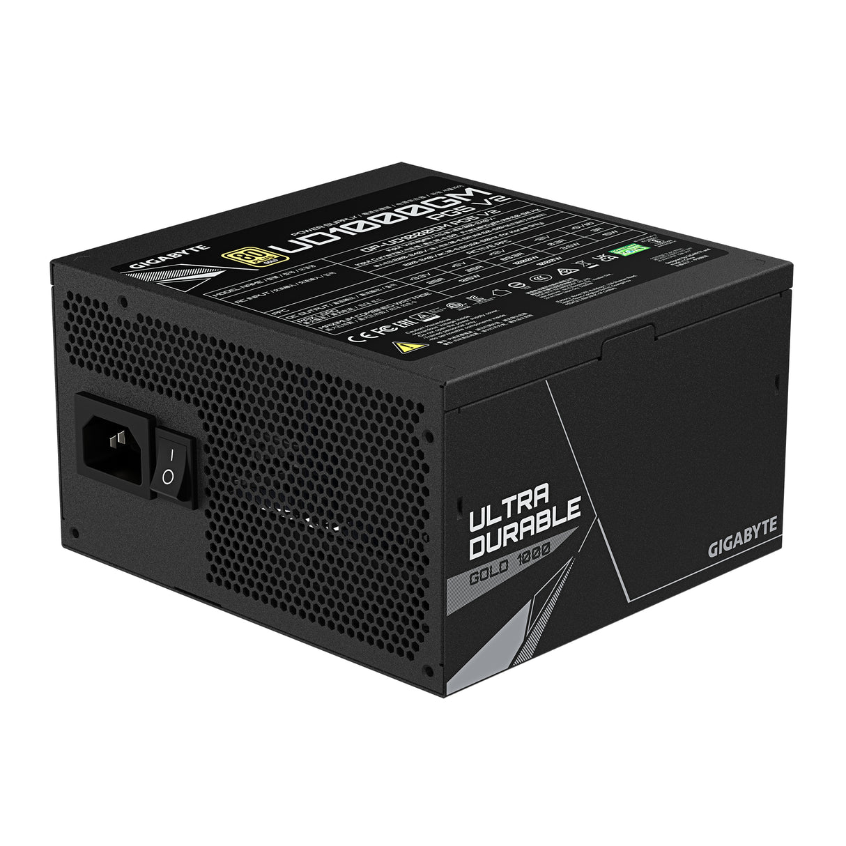 GIGABYTE UD1000GM PG5 V2 Fuente de Alimentación – PCIe Gen 5.1, 80 PLUS Gold, Diseño completamente modular, Ventilador d