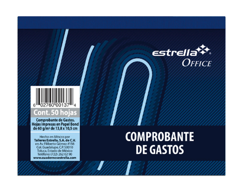 BLOCK ESTRELLA COMPROBANTE GASTOS 50 HJS