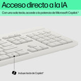HP Combinación de mouse y teclado con cable 225, Tamaño completo (100%), Alámbrico, USB