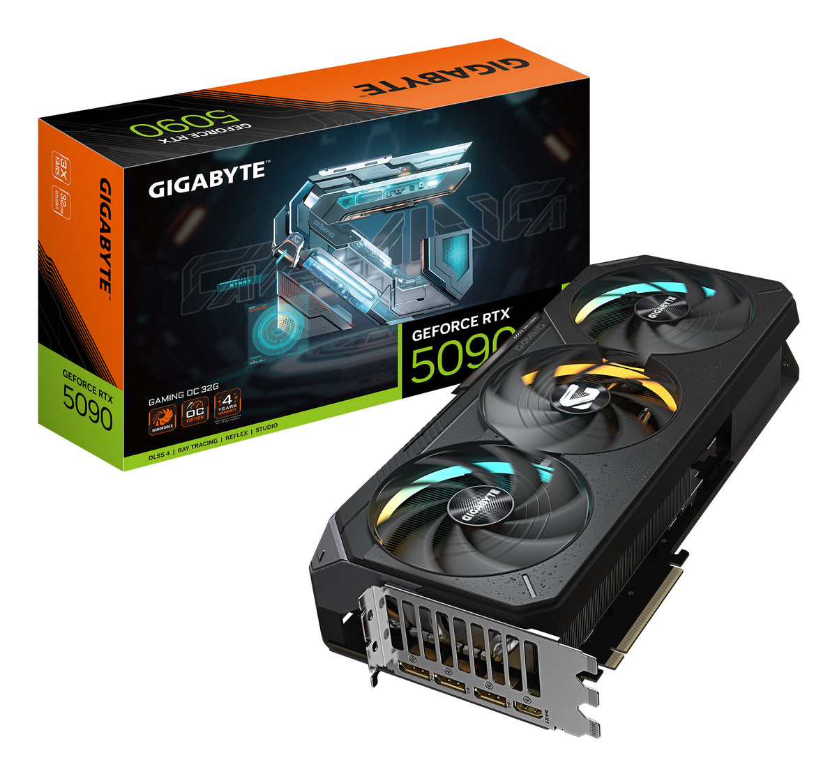 GIGABYTE GV-N5090GAMINGOC-32GD - GIGABYTE GeForce RTX 5090 GAMING OC 32G Tarjeta Gráfica - 32GB GDDR7, 512 bits, PCI-E 5.0, 2550MHz Core Clock, 3 x DP 2.1a, 1 x HDMI 2.1b, NVIDIA DLSS 4, GV-N5090GAMING OC-32GD