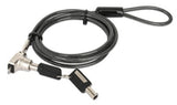 440486 - Manhattan Candado para portátil (Nano) con 2 llaves, compatible con ranura Nano, cable de 1,5 m, antirrobo, cable de acero con funda PVC transparente, garantía de por vida Cable Negro, Translúcido Portátil Llave Kensington, Nano