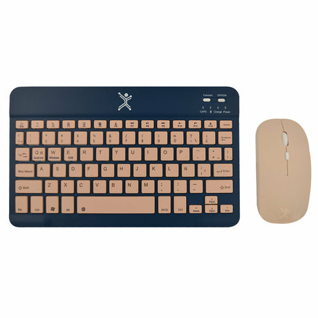 Perfect Choice Genova teclado Ratón incluido Universal RF inalámbrico + bluetooth Español Azul, Interruptor de llave de 