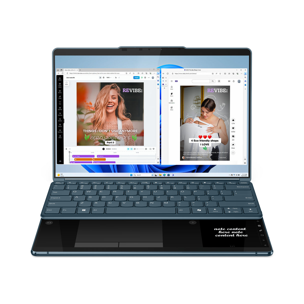 Lenovo Yoga Book 9 13IMU9 Laptop Tidal Teal Híbrido (2-en-1) Verde azulado Aluminio