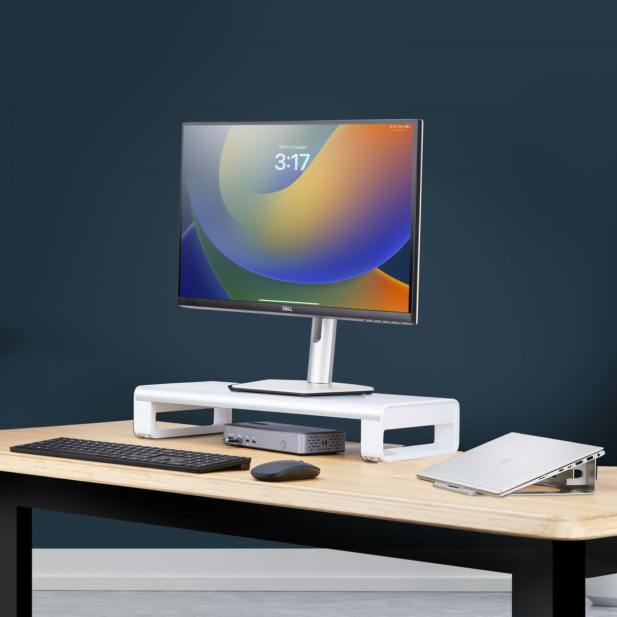 StarTech.com Soporte Elevador Ergonómico para Portátil o Monitor de Sobremesa - 15kg de Capacidad - 9cm de Altura Fija -