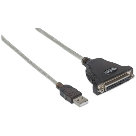 Manhattan Convertidor para Impresora de USB Full-Speed a Paralelo DB25 Cable Negro, Plata USB A Parallel; 25-pin 1,8 m