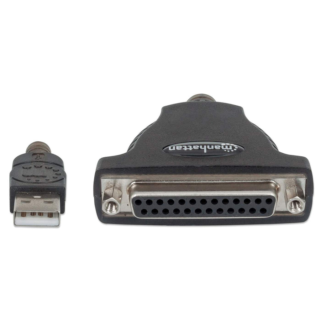 Manhattan Convertidor para Impresora de USB Full-Speed a Paralelo DB25 Cable Negro, Plata USB A Parallel; 25-pin 1,8 m