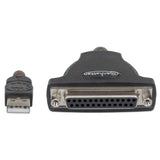 Manhattan Convertidor para Impresora de USB Full-Speed a Paralelo DB25 Cable Negro, Plata USB A Parallel; 25-pin 1,8 m