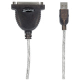 Manhattan Convertidor para Impresora de USB Full-Speed a Paralelo DB25 Cable Negro, Plata USB A Parallel; 25-pin 1,8 m