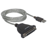 Manhattan Convertidor para Impresora de USB Full-Speed a Paralelo DB25 Cable Negro, Plata USB A Parallel; 25-pin 1,8 m