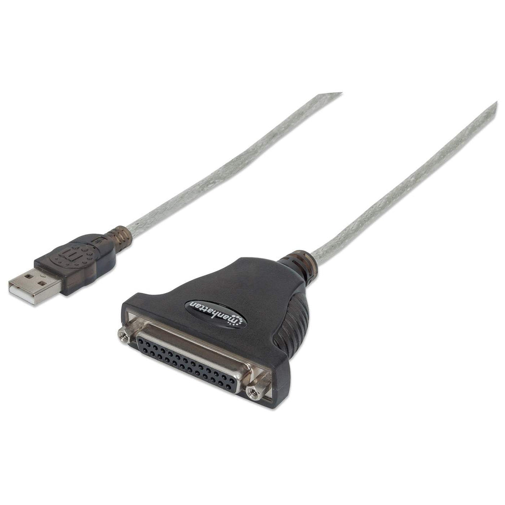 Manhattan Convertidor para Impresora de USB Full-Speed a Paralelo DB25 Cable Negro, Plata USB A Parallel; 25-pin 1,8 m