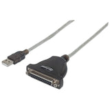 Manhattan Convertidor para Impresora de USB Full-Speed a Paralelo DB25 Cable Negro, Plata USB A Parallel; 25-pin 1,8 m