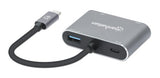 Docking Station USB-C a HDMI y VGA, 4 en 1, 4K a 30Hz, 1080p a 60Hz, USB 3.2, PD 87W