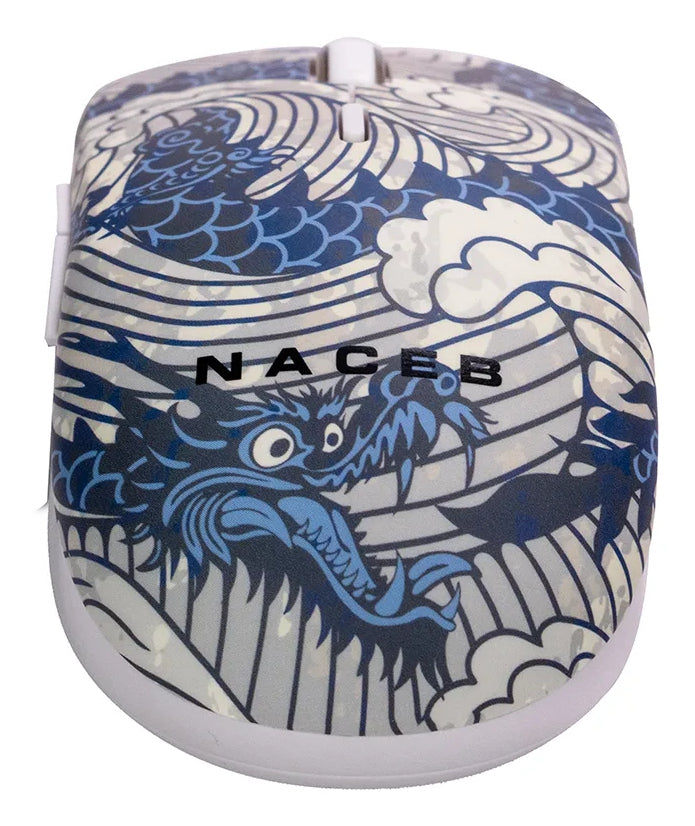 Naceb Technology Na-0138 ratón Ambidiestro RF inalámbrico 1600 DPI, Azul, Blanco