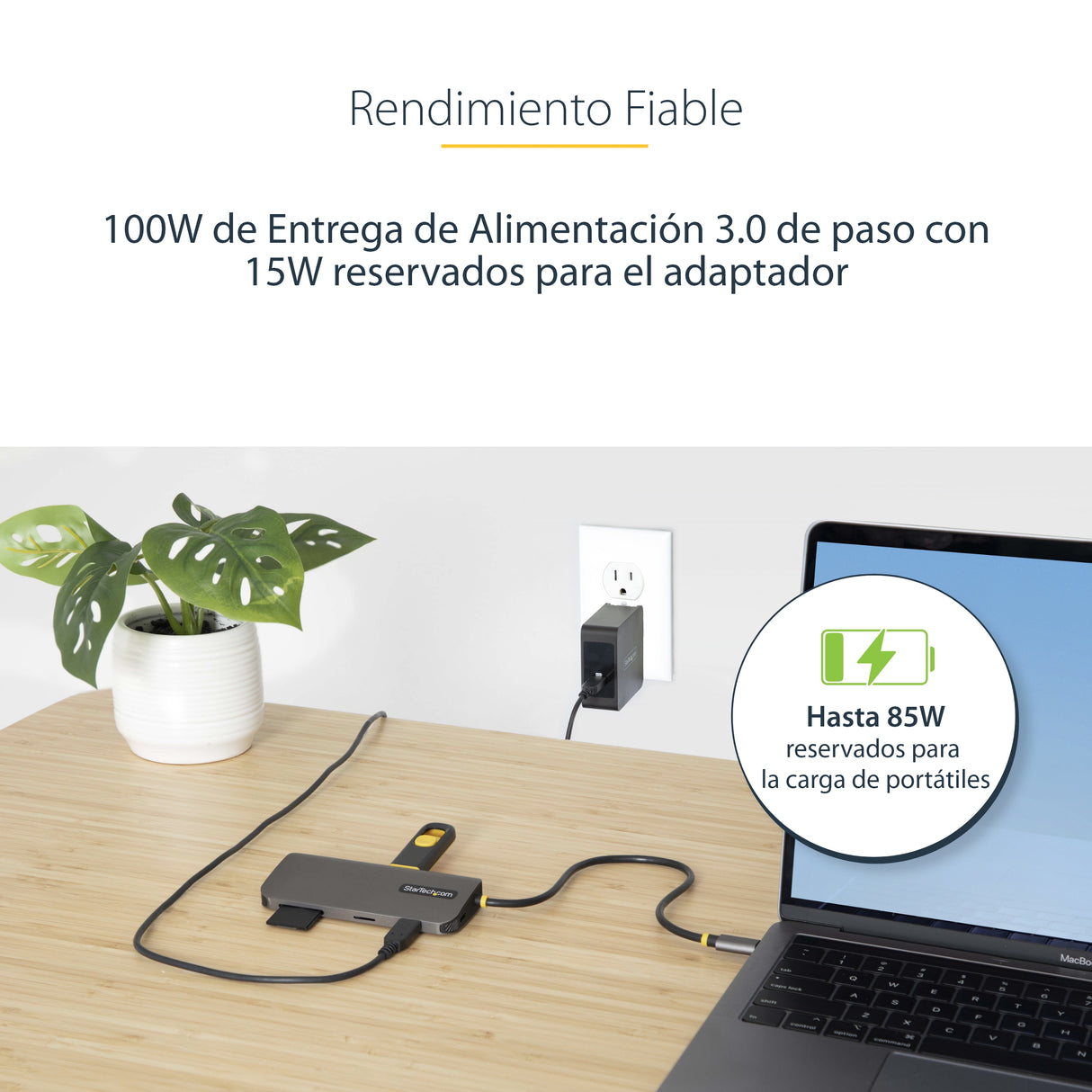 StarTech.com Adaptador Multipuertos USB C de Vídeo 4K a 60Hz, con Hub de 3 Puertos USB-A de 5Gbps, Entrega de Alimentación USB de 100W, Red Ethernet, SD/microSD, Cable de 30cm Laptop Alámbrico USB 3.2 Gen 1 (3.1 Gen 1) Type-C 3 1