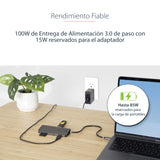 StarTech.com Adaptador Multipuertos USB C de Vídeo 4K a 60Hz, con Hub de 3 Puertos USB-A de 5Gbps, Entrega de Alimentación USB de 100W, Red Ethernet, SD/microSD, Cable de 30cm Laptop Alámbrico USB 3.2 Gen 1 (3.1 Gen 1) Type-C 3 1