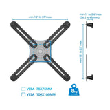 Adaptador Montaje Monitor No VESA Manhattan 461870, 100x100mm, 10kg, Negro