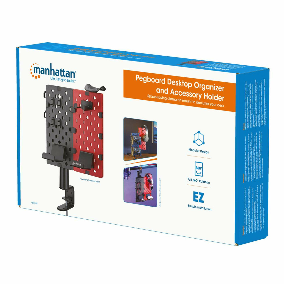 462518 - Manhattan 462518 Soportes Mando de videoconsola, Auriculares Escritorio Negro, Rojo