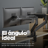 462587 - Manhattan Soporte doble de sobremesa para TV/monitores (Articulado con muelle), para pantallas de 13" a 45", f