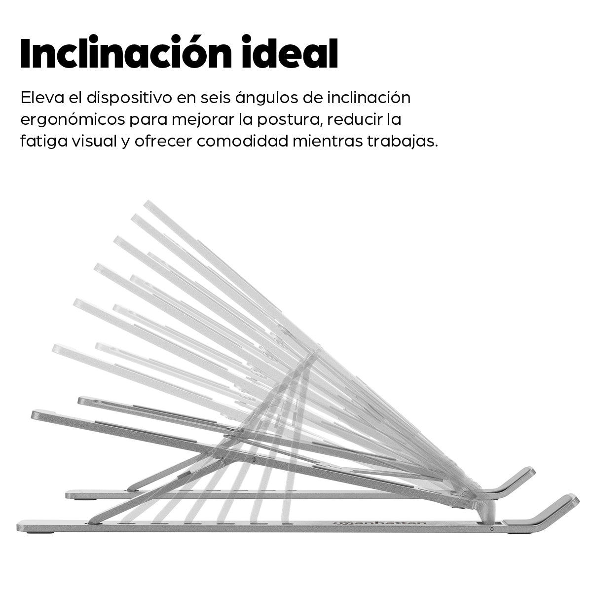 462600 - Manhattan 462600 Laptop Soporte para ordenador portátil Aluminio Aluminio, Silicona, Acero 39,6 cm (15.6")
