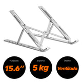 462600 - Manhattan 462600 Laptop Soporte para ordenador portátil Aluminio Aluminio, Silicona, Acero 39,6 cm (15.6")