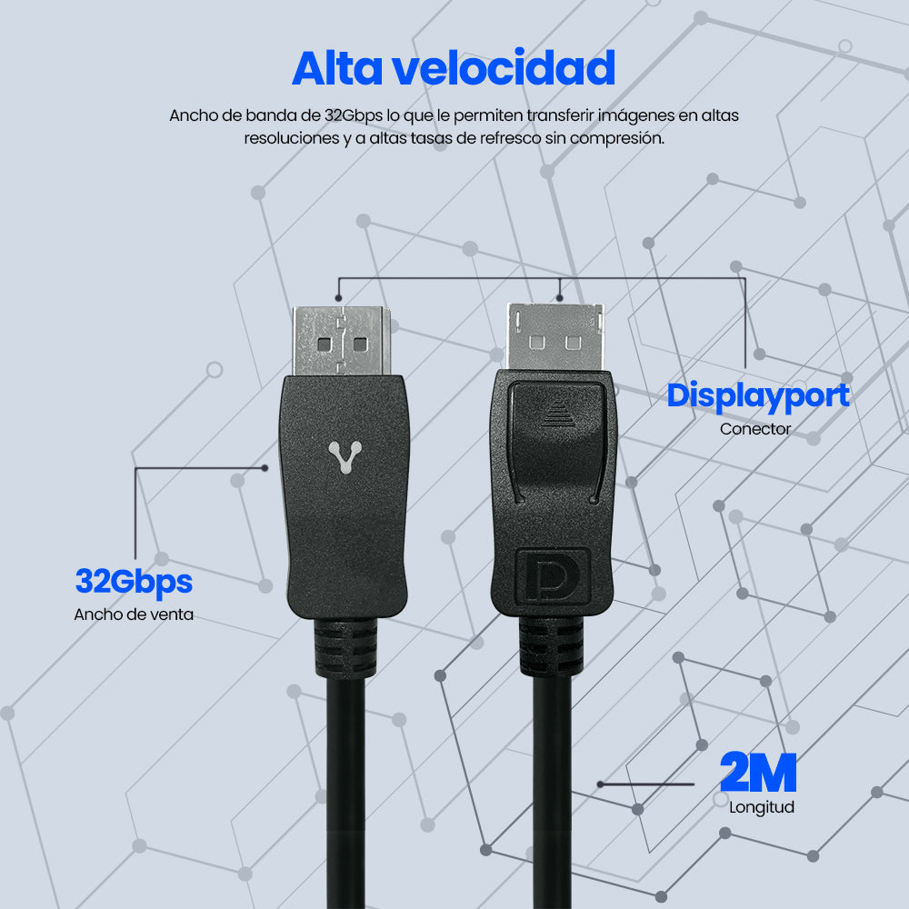 CABLE VORAGO CAB-309 DISPLAY PORT A DISPLAY PORT 4K 2 MT