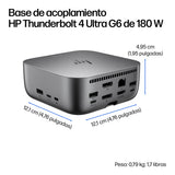 HP Base de conexión Thunderbolt 4 Ultra de 180 W G6, Alámbrico, 100, 1000