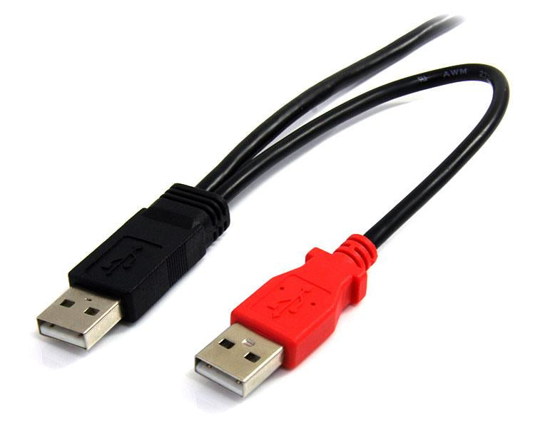 StarTech.com Cable de 1,8m USB 2.0 en Y para Discos Duros Externos - Cable Mini B a 2x USB A Cable USB 2.0 Mini-USB B 2 x USB A Macho/Macho