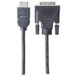 Manhattan Cable HDMI a DVI-D 24+1, 1,8 m, macho a macho, negro, Dual Link, compatible con DVI-D, garantía de por vida, equivalente a HDMIDVIMM6 Cable Derecho Derecho Oro 1,8 m