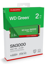 WD SSD Interno Green SN3000 2TB M.2 2280 NVMe PCIe Gen4, 5000 MB/s Lectura, 4200 MB/s Escritura