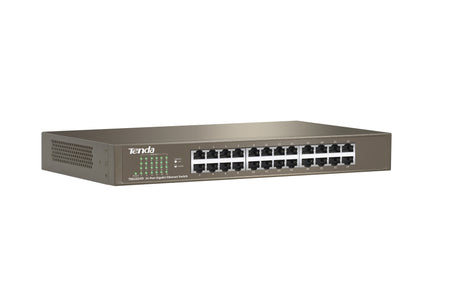 Tenda 24-port Gigabit Ethernet Switch No administrado Azul, Bidireccional completo (Full duplex), Montaje en rack