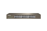Tenda 24-port Gigabit Ethernet Switch No administrado Azul, Bidireccional completo (Full duplex), Montaje en rack