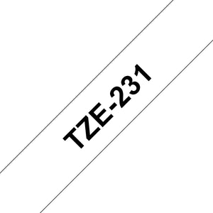 CINTA BROTHER TZE231 NEGRO/BLANCO 12MM PT320/340/520/540