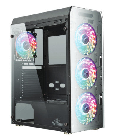 GABINETE YEYIAN GAMER YCH-MTA7-01BK KRYPTON ATX 3 VENT ARGB CRIS/TEMP