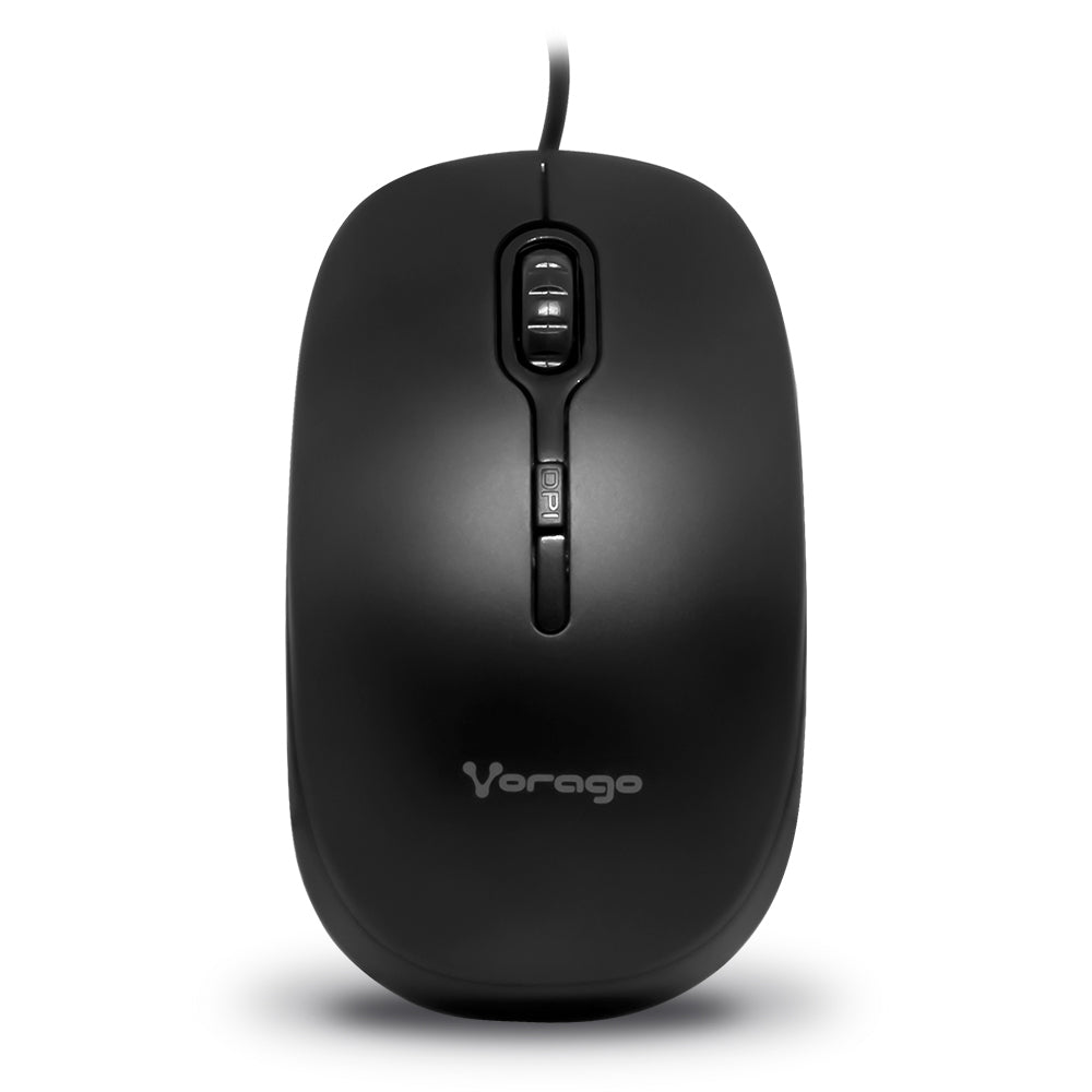 MOUSE VORAGO NEGRO OPTICO ALAMBRICO 4 BOT. USB 800/1,200 DPI MO-100