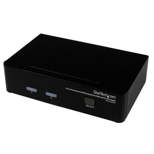 StarTech.com Conmutador Switch Profesional KVM 2 Puertos Vídeo DisplayPort - USB con Audio - 2560x1600 Interruptores KVM