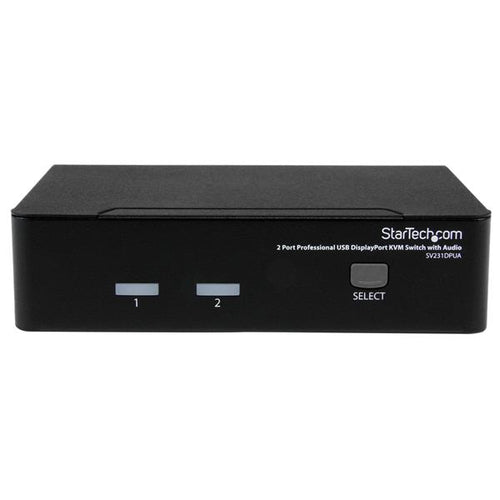 StarTech.com Conmutador Switch Profesional KVM 2 Puertos Vídeo DisplayPort - USB con Audio - 2560x1600 Interruptores KVM