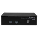 StarTech.com Conmutador Switch Profesional KVM 2 Puertos Vídeo DisplayPort - USB con Audio - 2560x1600 Interruptores KVM