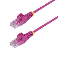 StarTech.com Cable de Red Ethernet CAT6 Delgado sin Enganches Rosa de 15m - Cable RJ45 Snagless Slim 28AWG - Alambre de 