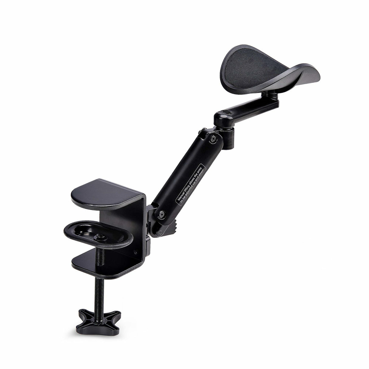 StarTech.com Apoyabrazos Ajustable para Escritorio de Oficina - Reposabrazos de Rotación de 360 Grados - Instalación con Mordaza - sin Perforaciones - Ergonómico - Negro Computadora Reposabrazos Negro Aluminio, Plástico, Acero 5 - 70 mm