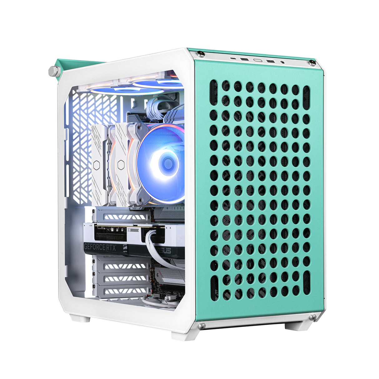 Cooler Master QUBE 500 Flatpack Macaron Edition Midi Tower Crema de color, Color menta, Rosa, ATX, EATX, ITX