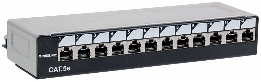 PANEL INT PERCHEO CAT 5e 12 PS ESCRITORIO CON BLOQUEOTO