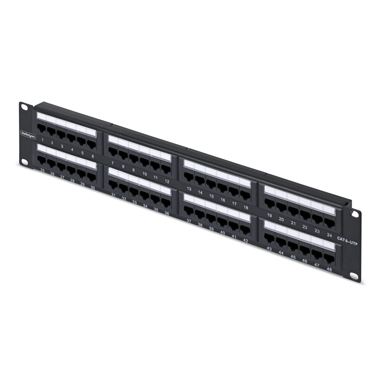 StarTech.com Panel de Parcheo 2U de 48 Puertos Cat6 RJ45 de Montaje en Rack de Servidores - UTP -Tipo 110 Punch Down - P