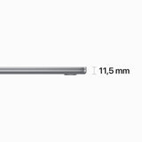 Apple MacBook Air Apple M M2 Computadora portátil 38.9 cm (15.3") 8 GB 256 GB SSD Wi-Fi 6 (802.11ax) macOS Ventura Gris