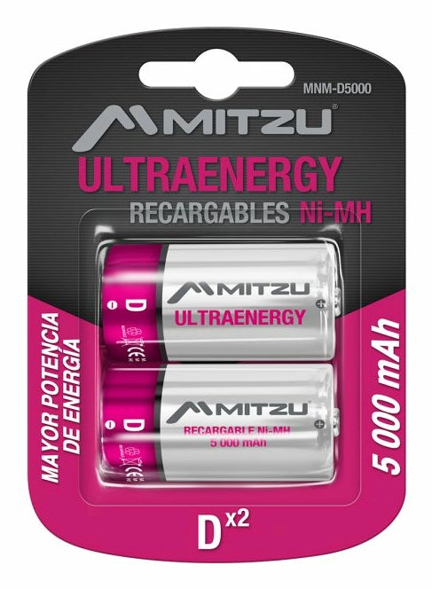 MITZU MNM-D5000 pila de uso doméstico Batería recargable D Níquel-metal hidruro (NiMH), 2 pieza(s)