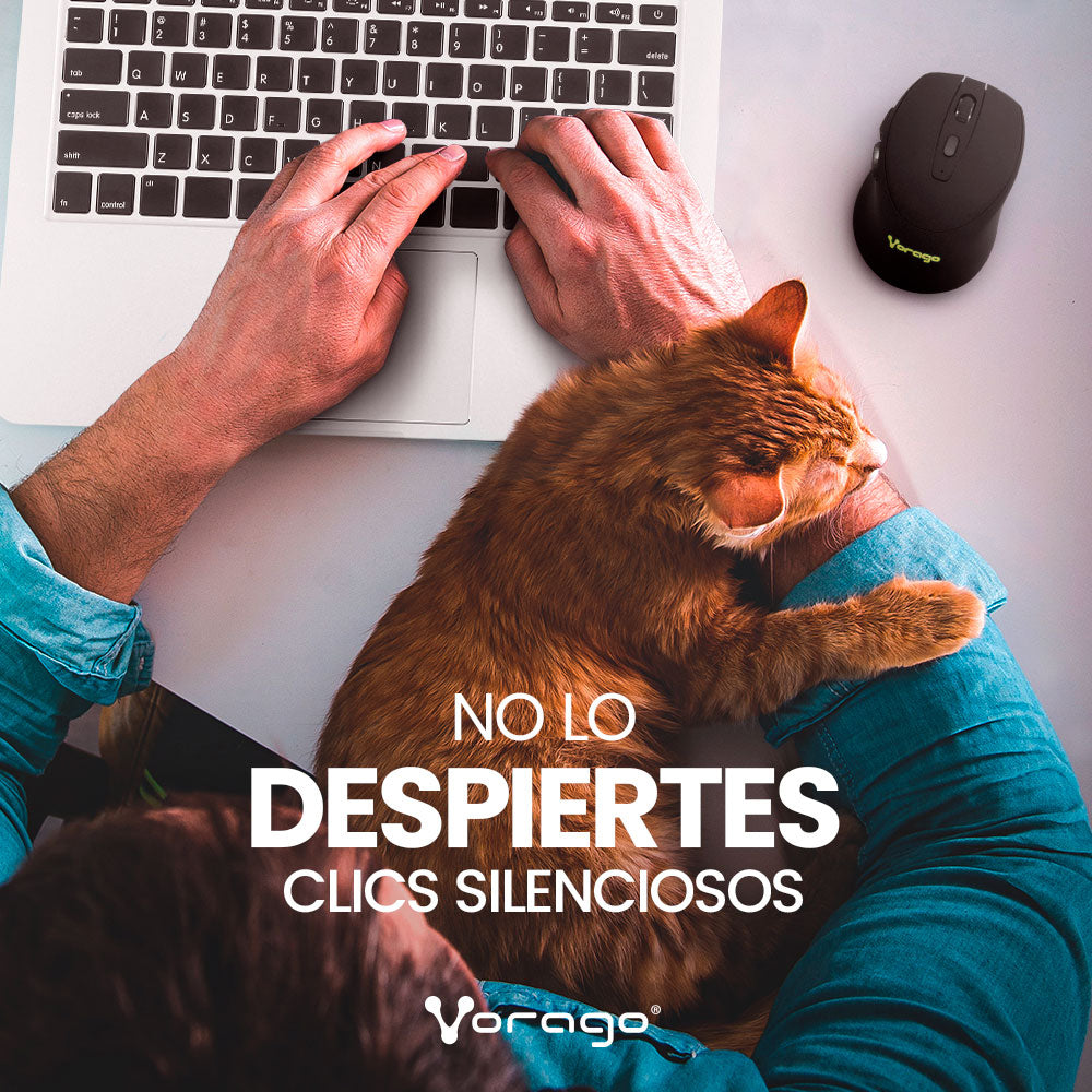 Vorago MO-306 ratón Oficina Diestro RF inalámbrico Óptico 2400 DPI, Negro