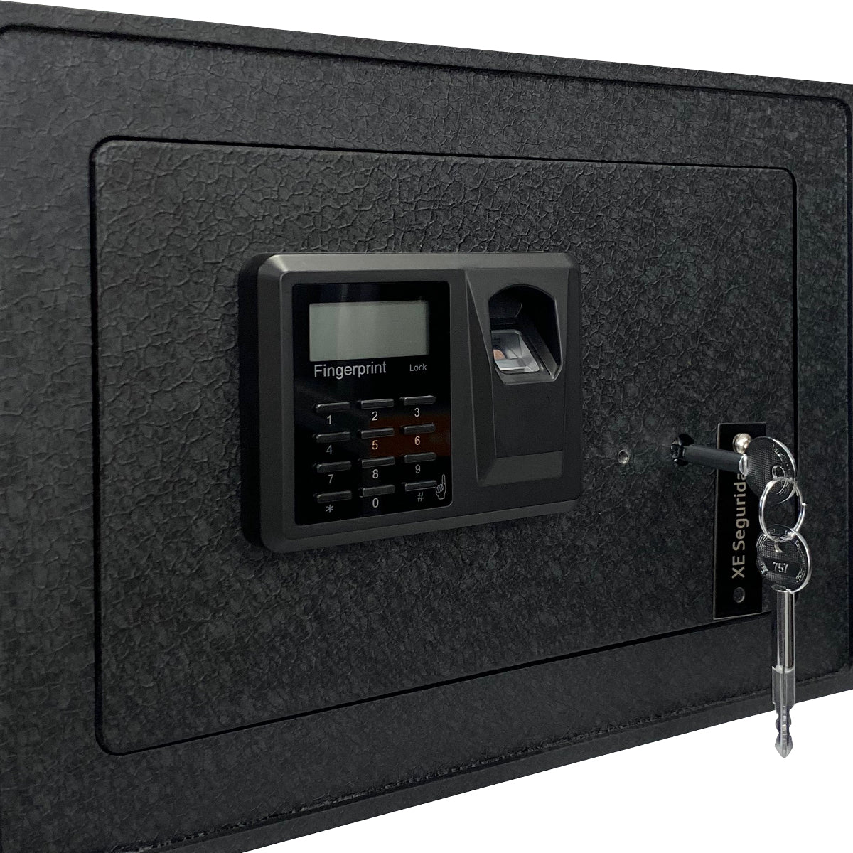 XE Seguridad CFBMH-23 caja fuerte Caja fuerte portátil Negro, Código, Lector de huellas dactilares, Llave