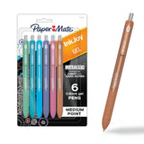 Papermate 2209485 bolígrafo de gel Medio Bolígrafo de gel de punta retráctil Colores surtidos 6 piez