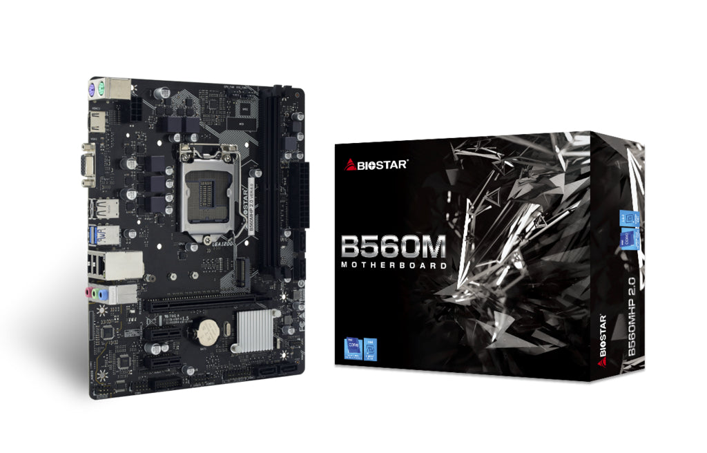 Biostar B560MHP 2.0 placa base Intel B560 LGA 1200 (Socket H5) Micro ATX, Intel® Celeron®, Intel® Pentium®, DDR4-SDRAM